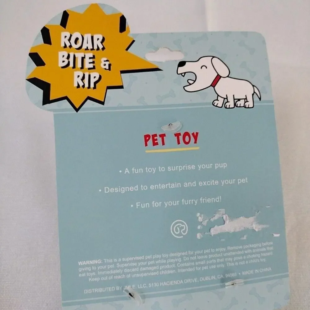 Roar Bite & Rip Alligator Dog Toy Stuffed Plush Squeaker Nylon Green Black New